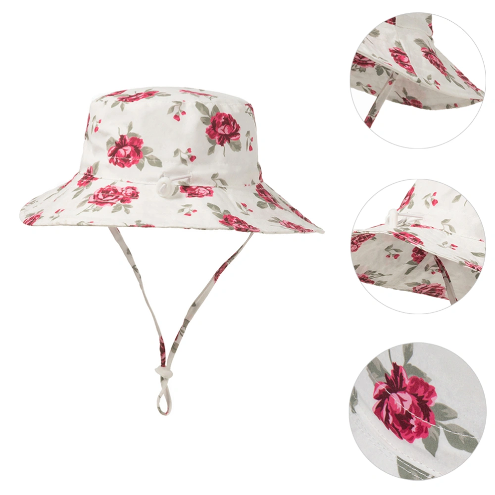 Premium Flower Prints Bucket Hat Kids Anti-UV Fisherman Hat Cotton Baby