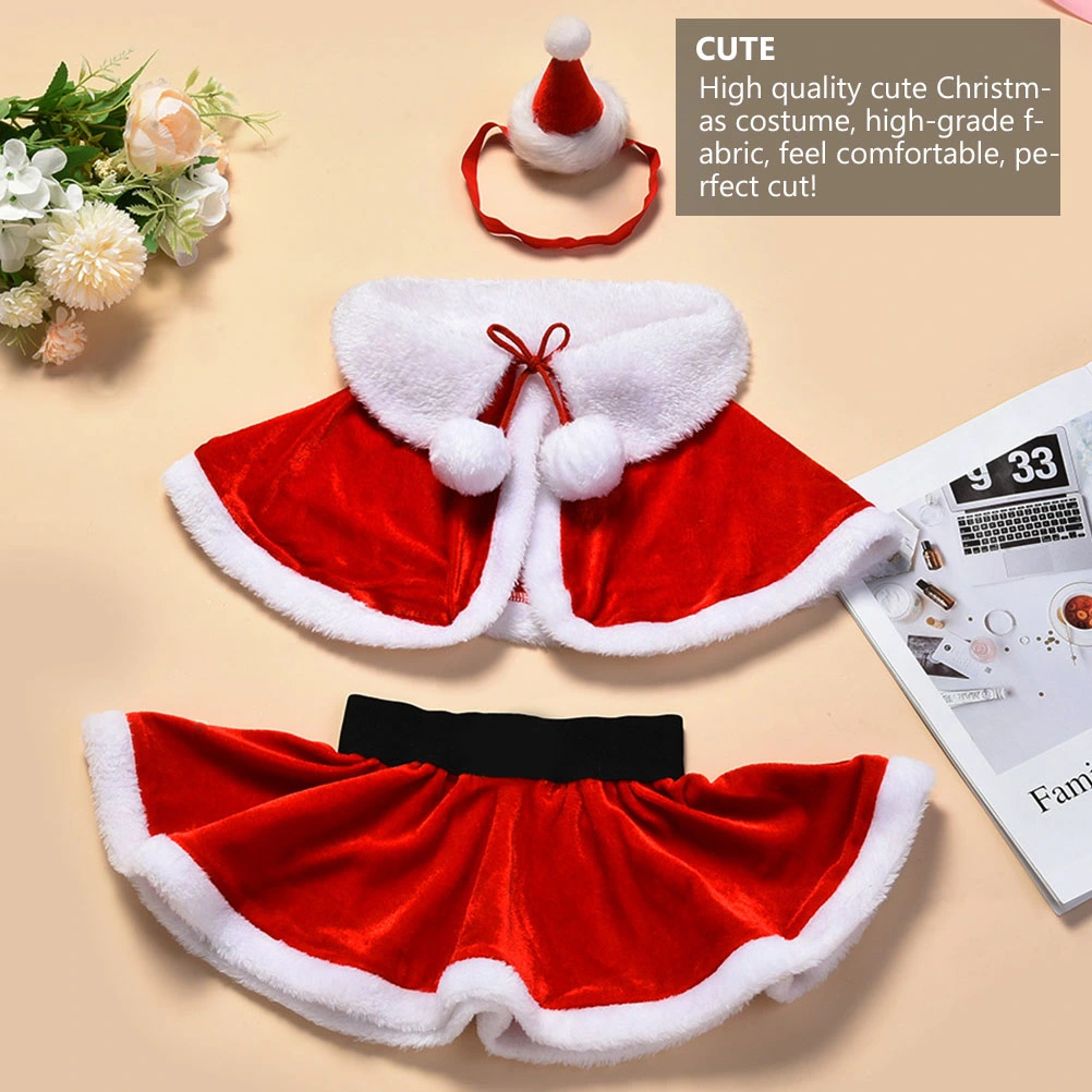 1 Set of Christmas Skirt Dressed Up Cloth Christmas Themed Cosplay Outfit (Red)