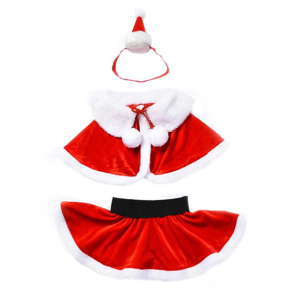 1 Set of Christmas Skirt Dressed Up Cloth Christmas Themed Cosplay Outfit (Red)