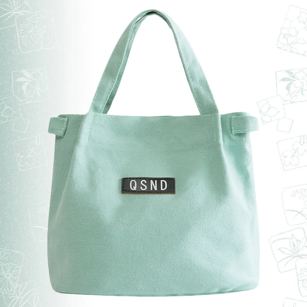 Lunch Bag Fashionable One-Shoulder Simple Portable Lunch Bag Travel Canvas Lunch Bag (Green)