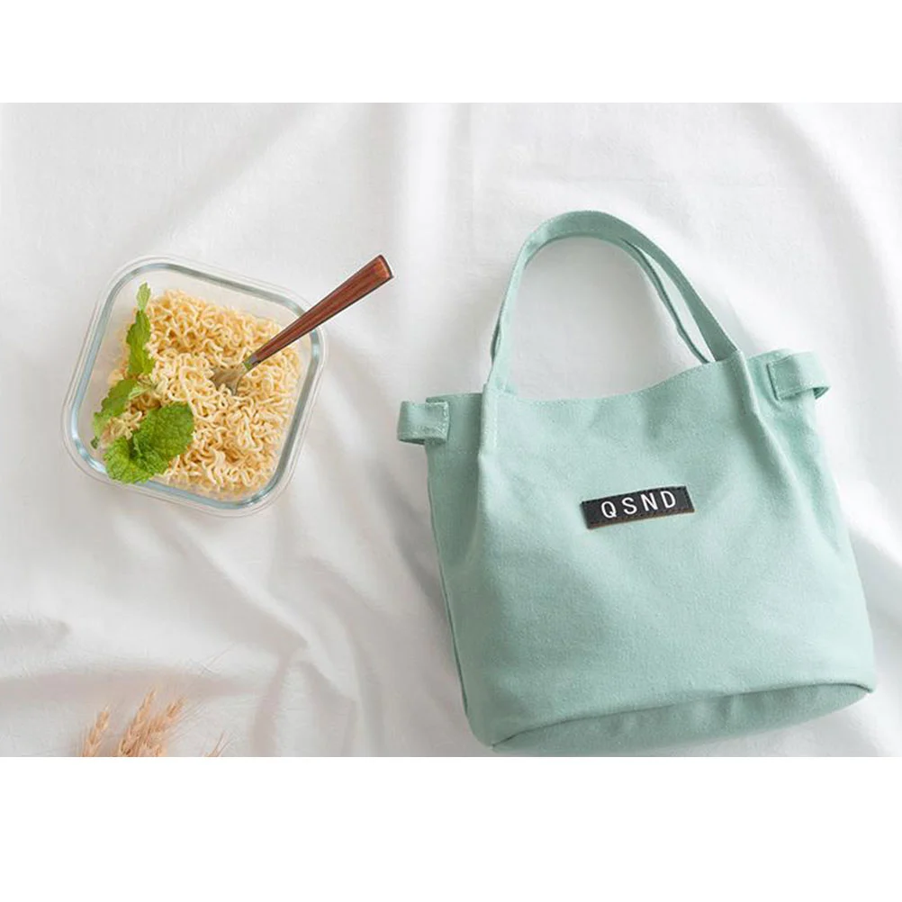 Lunch Bag Fashionable One-Shoulder Simple Portable Lunch Bag Travel Canvas Lunch Bag (Green)