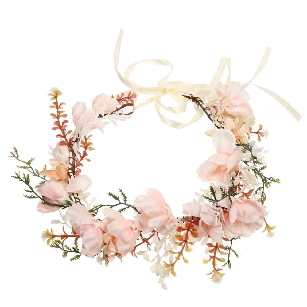 Xmas Garland Hairband Simulation Floral Headband Wreath Hair Clasp Hairband