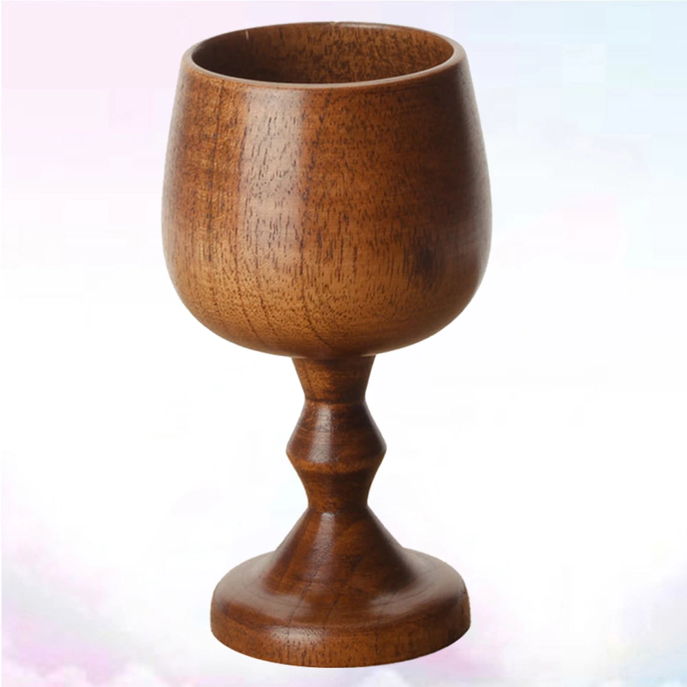 Wooden Wine Goblet Classical Wine Stem-cup Unbreakable Stemware for Home Bar Party Random Style (Brown)