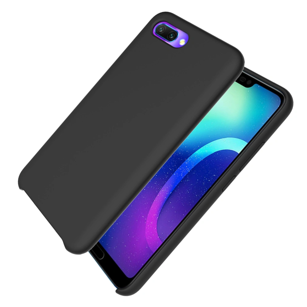 Protective Phone Case Solid Silicone Scrub Feeling Lining Scratch-resistant Anti-fingerprint Oil Proof Full Covered Phone Cover for Huawei Honor 10 (Black)