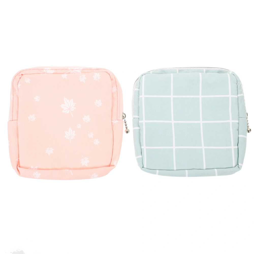 2Pcs Menstrual Pad Bags Sanitary Napkin Storage Bags Portable Period Pouch for Outdoor