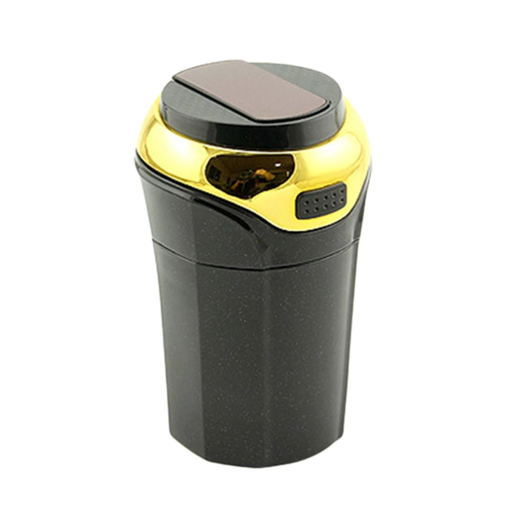 1PC Car LED Light Ashtray Car Cigarette Ash Holder Auto Accessories with Detachable Lighter (Black and Golden)