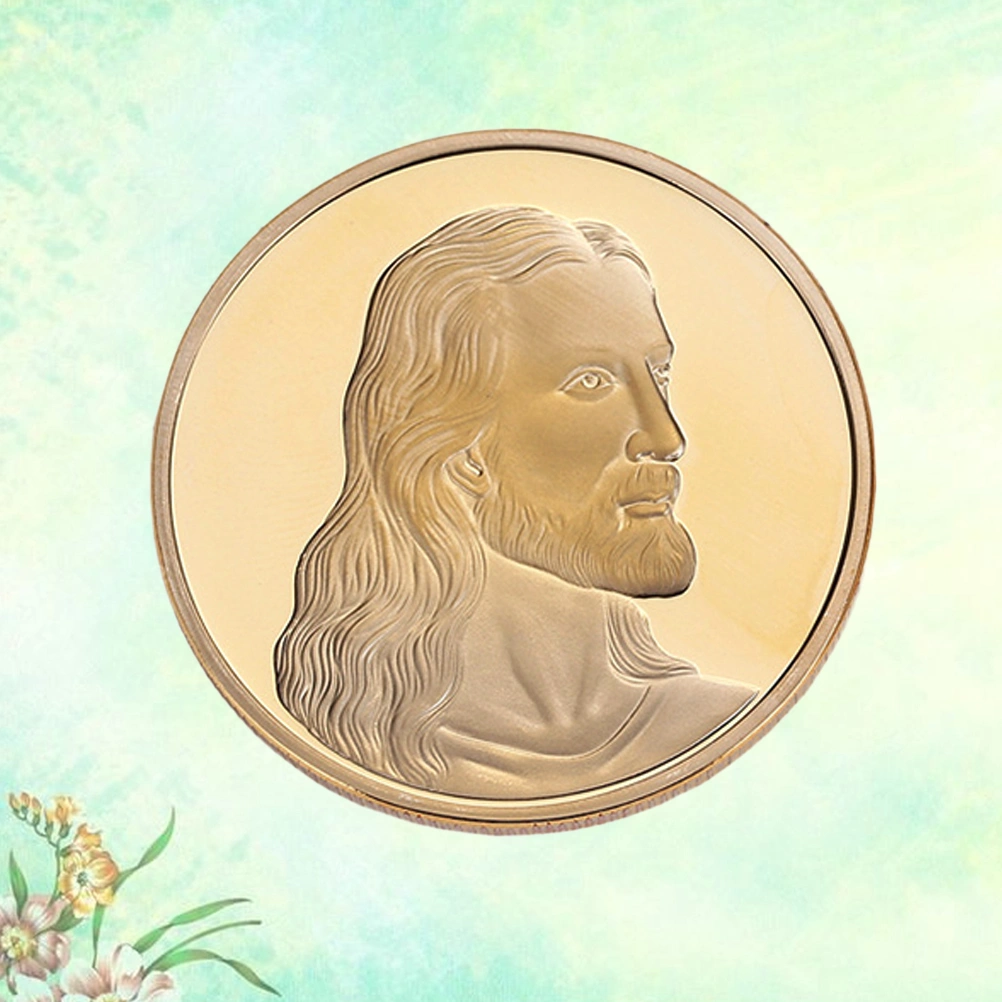 Antique Jesus Commemorative Coin Christian Religious Coin Medal Collectible Coin Plated Collection Souvenir Gift(Gold)