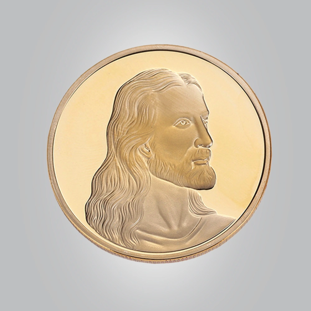 Antique Jesus Commemorative Coin Christian Religious Coin Medal Collectible Coin Plated Collection Souvenir Gift(Gold)