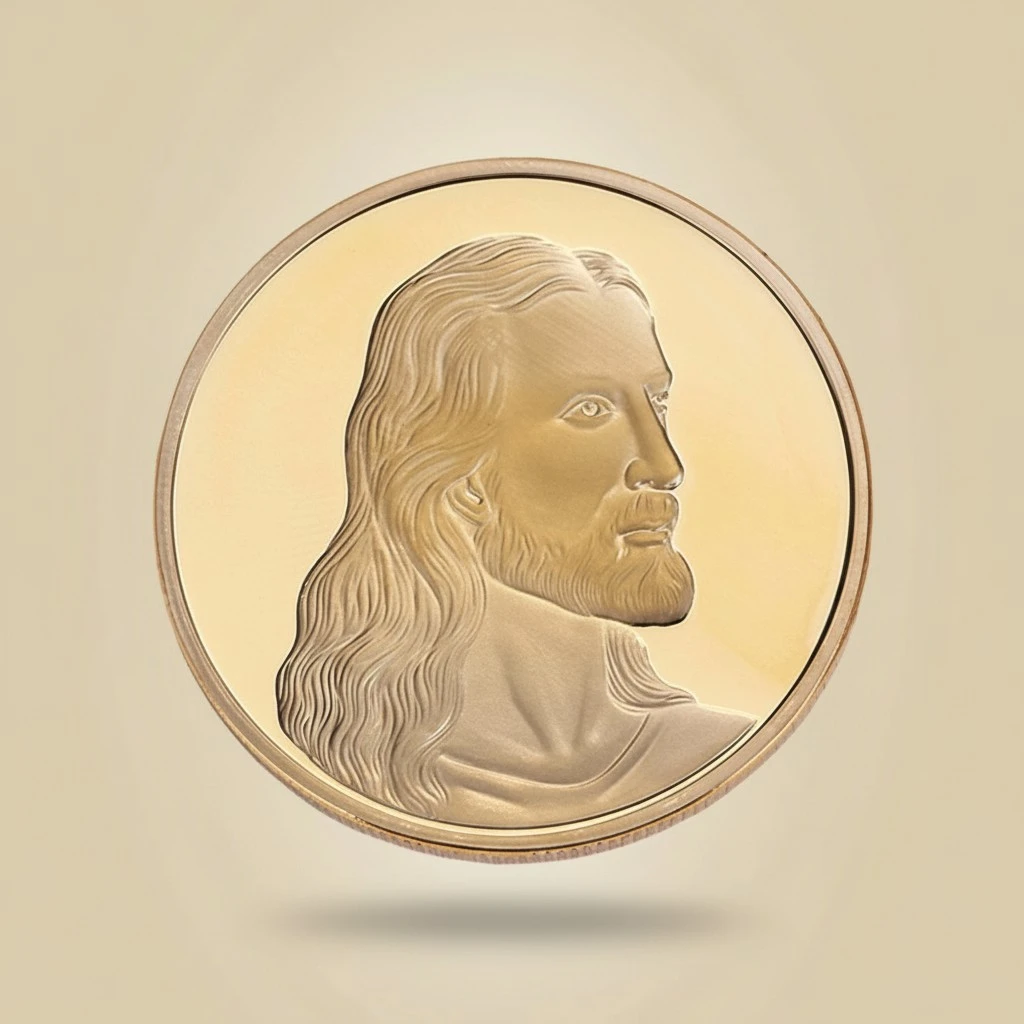 Antique Jesus Commemorative Coin Christian Religious Coin Medal Collectible Coin Plated Collection Souvenir Gift(Gold)