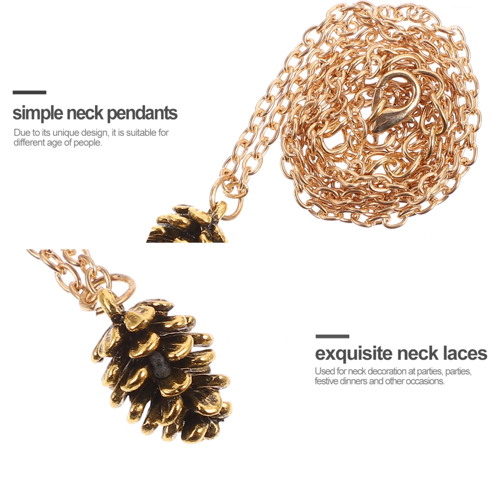 3 Pcs Retro Neck Laces Adorable Neck Jewelries Exquisite Neck Pendants (Golden)