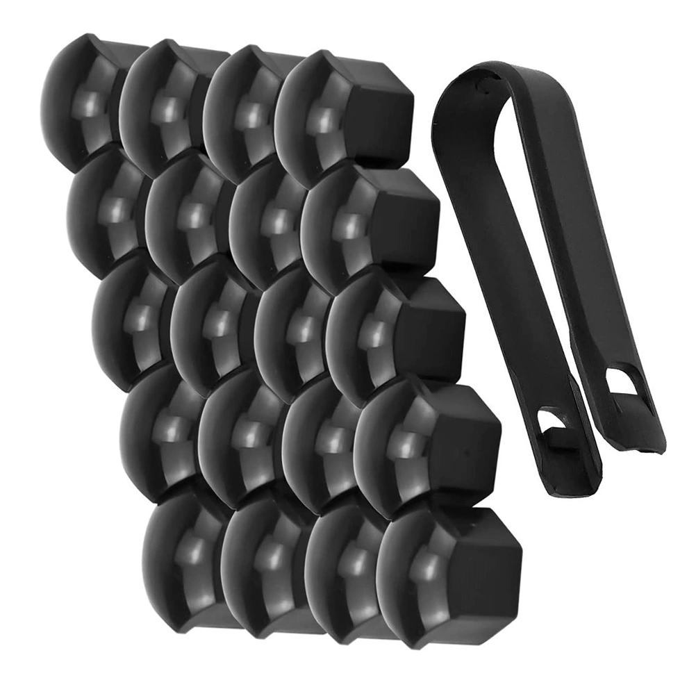 1Set of Screw Protection Cover Screw Decor Cover for Bike Car 40Pcs Hexagon Socket Points + 2Pcs Clips (Black)