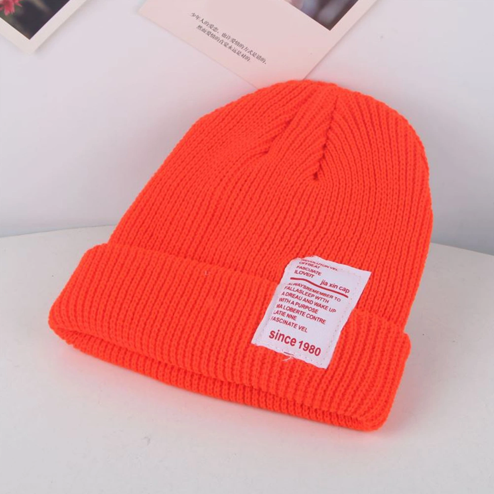 Children Knitted Beanie Hat Kids Hat Knitted Infant Baby Spring Autumn Hat (Orange)
