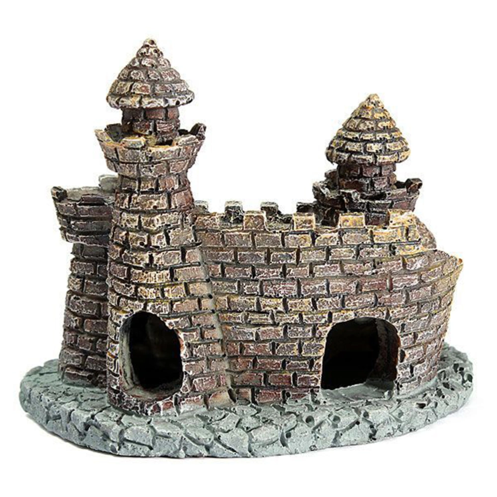 Antique Mini Castle Landscape Fish Hideaway Ornament Aquatic Fish Tank Aquarium Decoration