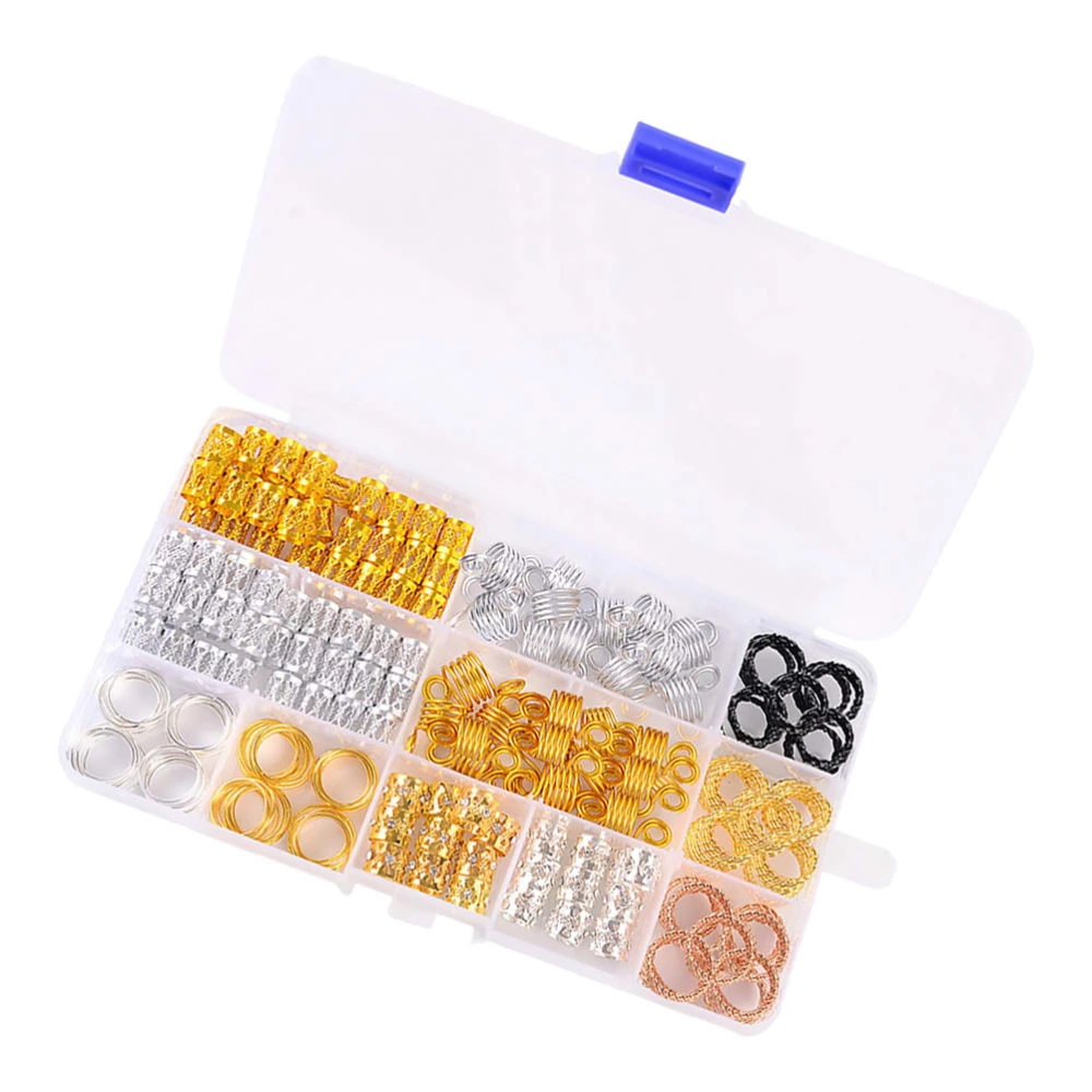 1 Set/200PCS Dreadlocks Braiding Ring Hair Jewelry Ring DIY Hair Style Hairpin