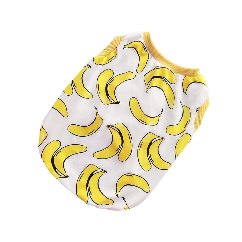 Pet Summer Clothes Dog Vest Cartoon Banana Pattern Type Vest Cotton Fashion T-Shirt Breathable Sleeveless Summer Dog Clothes for Puppy Small Pet(S)