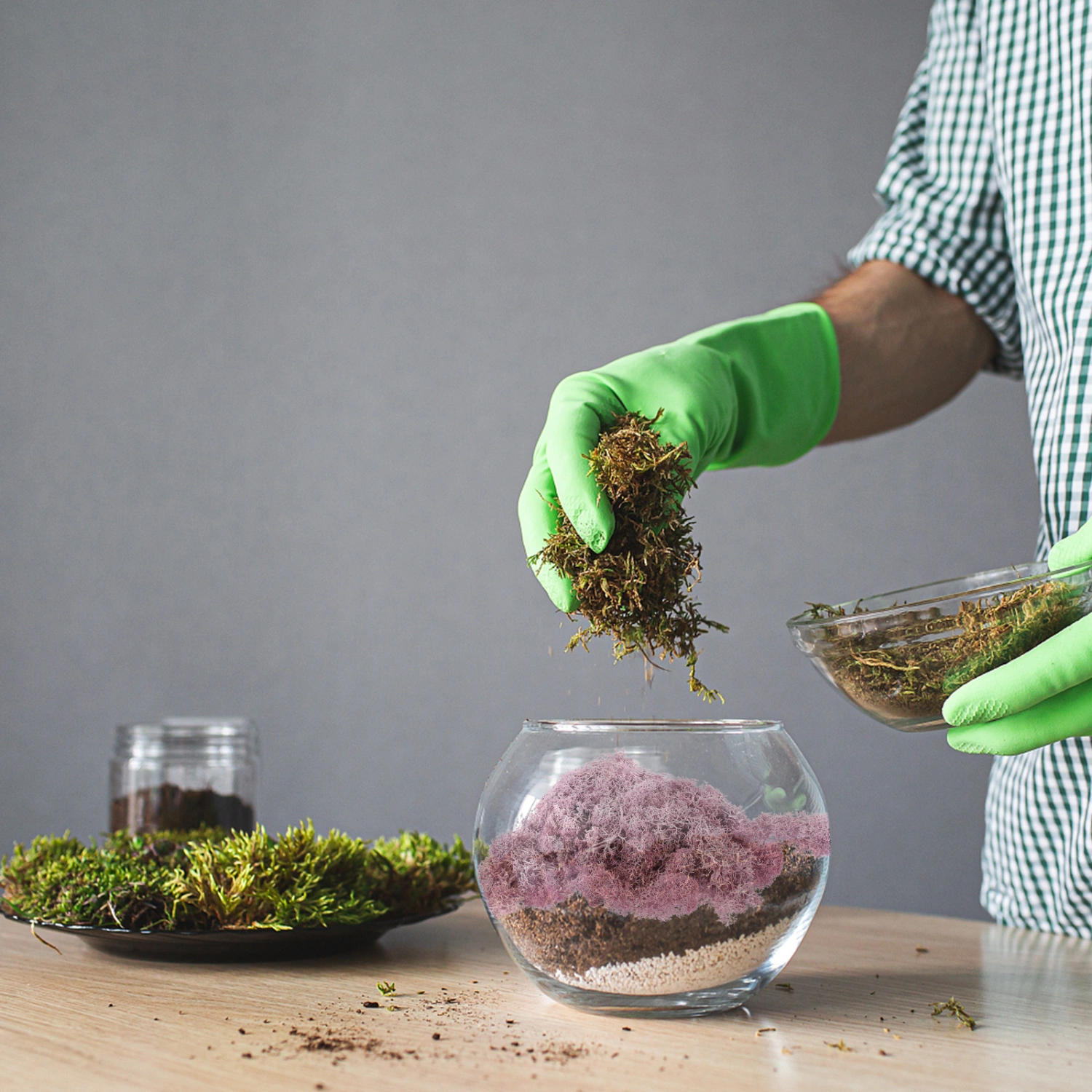 1 Bag Preserved Moss Colored Moss for Moss Crafts Artistic Decoration Moss Home Decor