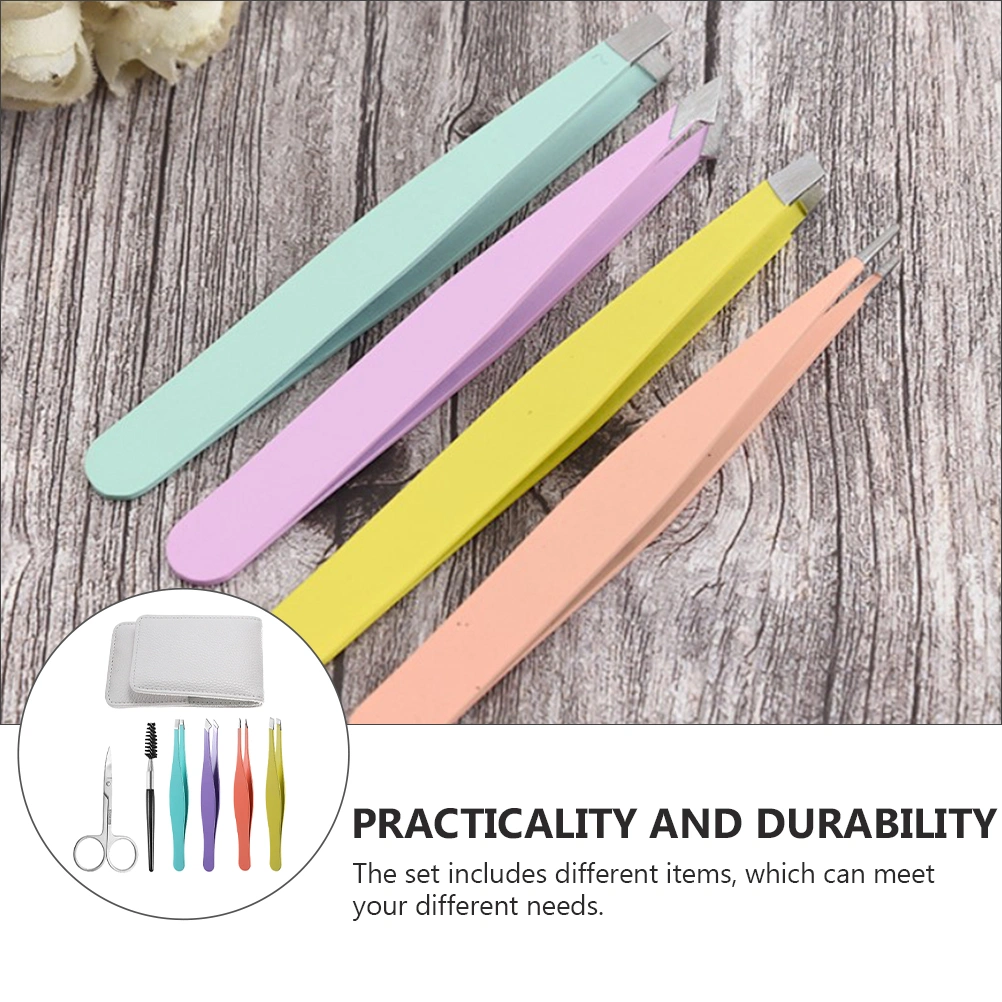 6pcs Eyebrow Shaping Tools Portable Eyebrow Clamps Eyebrow Tweezer Tools
