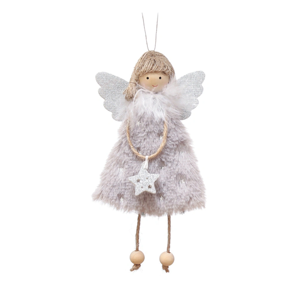 1pc Hanging Pendant Angel Girl Christmas Decoration Plush Hanging Ornament