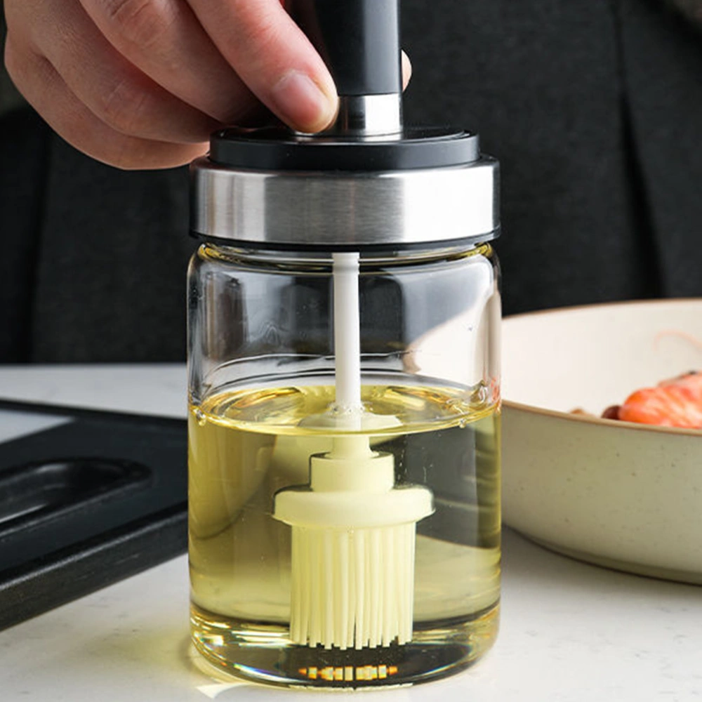 1pc Kitchen Oil Pot with Brush Oil Storage Container Kitchen Soy Sauce Bottle