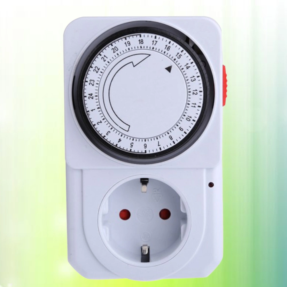 Plug-in Mechanical Timer 24 Hour Programmable Timer for Lights Lamps Appliances (EU Plug)