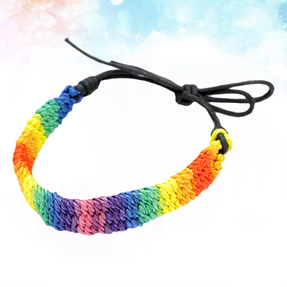 Portable Gay and Lesbian Pride Hand Chain Homosexual Rainbow Hand Strap Bracelet Jewelry Supplies