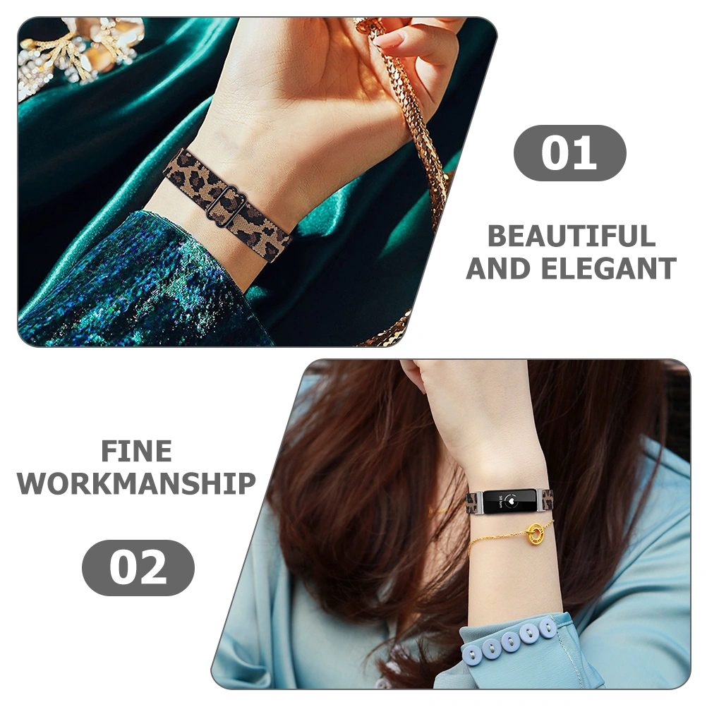 Leopard Watch Band Smartwatch Strap Wrist Replacement Compatible for Fitbit