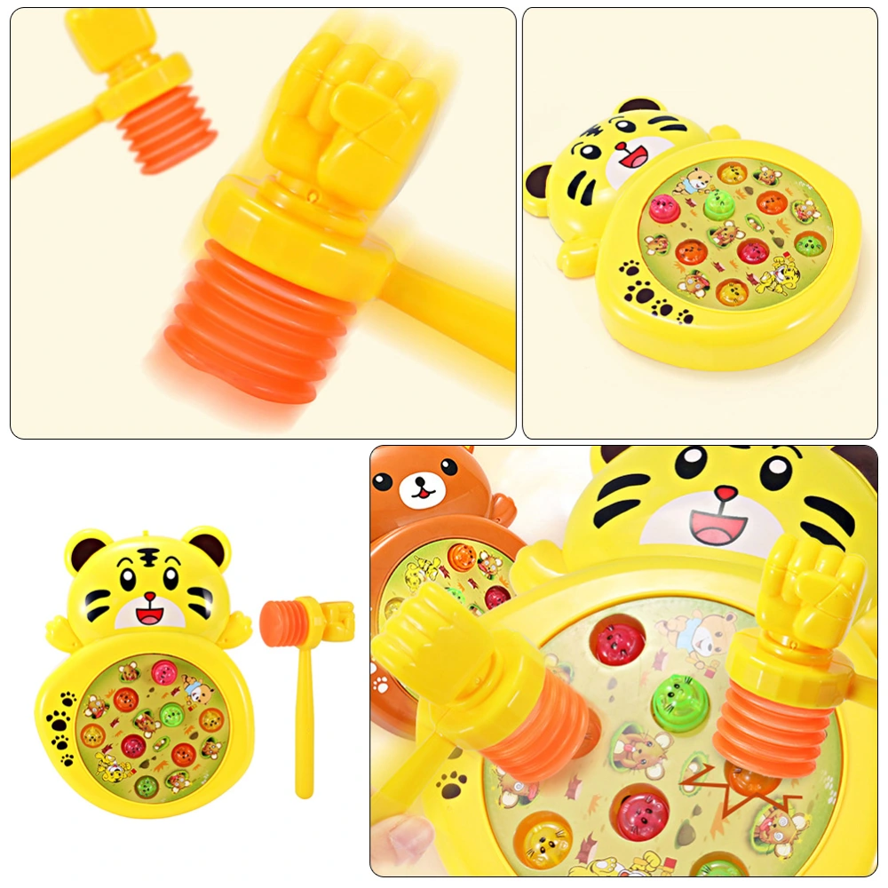 1 Set Electric Mole Game Toy Whacking Game Toy Cartoon Tiger Shaped Hammer Toy