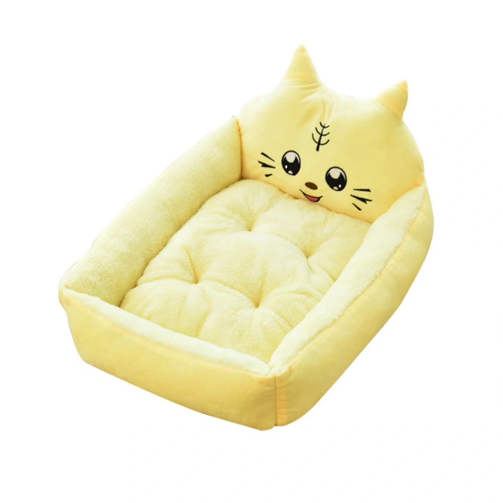 50CM Pet Bed Cartoon Animal Shape Decor Thickened Bed Comfort Plush Pad Puppy House Nest Creative Fashion Cat Bed Pet Nest (Yellow Tiger)