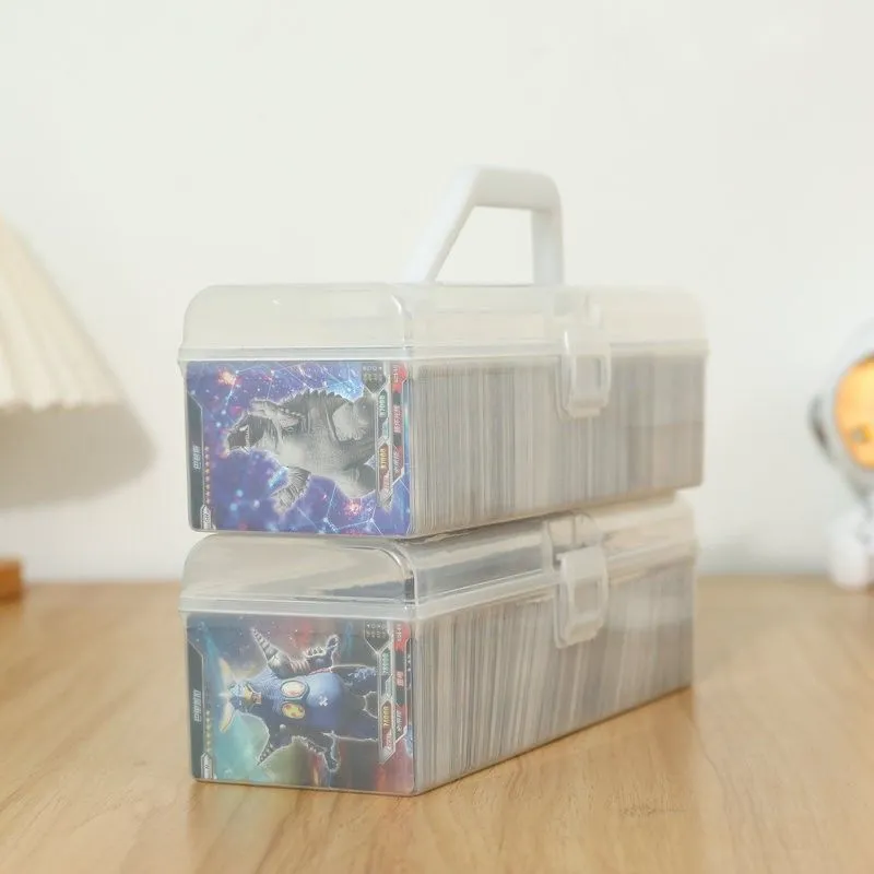Trading Card Storage Box Game Card Container Large Capacity Cards Organizer Handheld Card Case