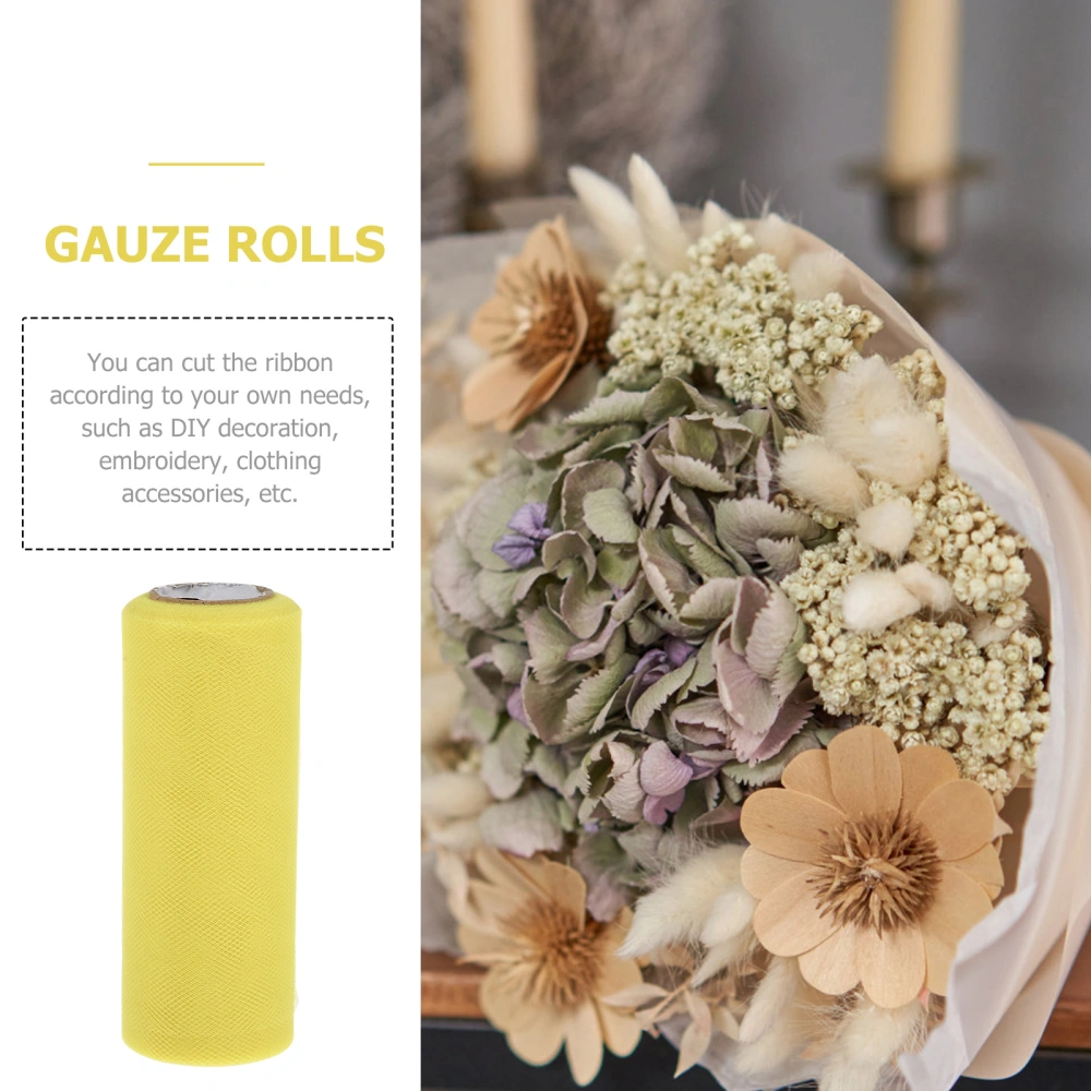 Roll of 22M*15CM Banquet Wedding DIY Tulle Craft Tutu Decoration (Yellow)