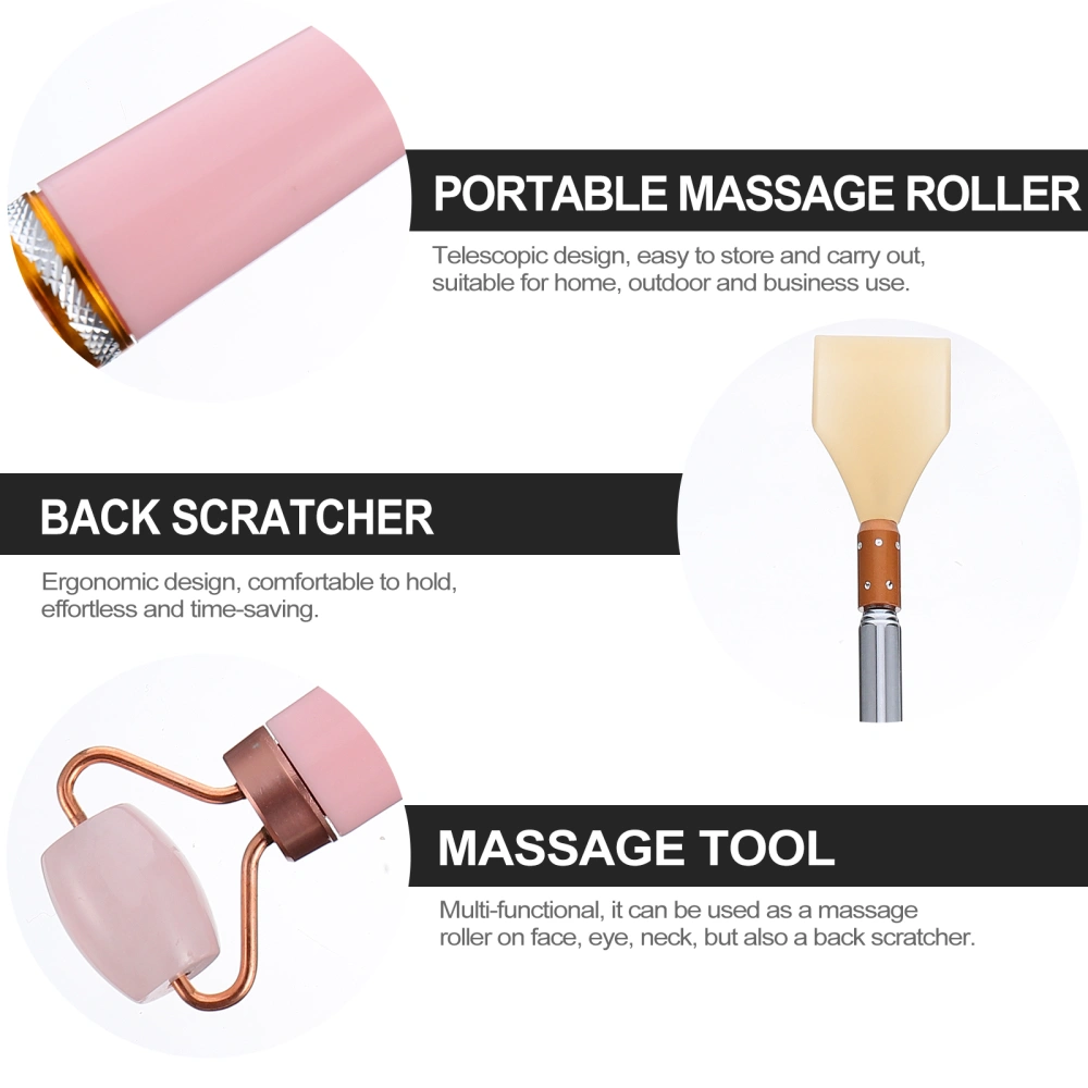 1Pc Face Massage Roller Portable Jade Roller Back Scratcher Massage Tool