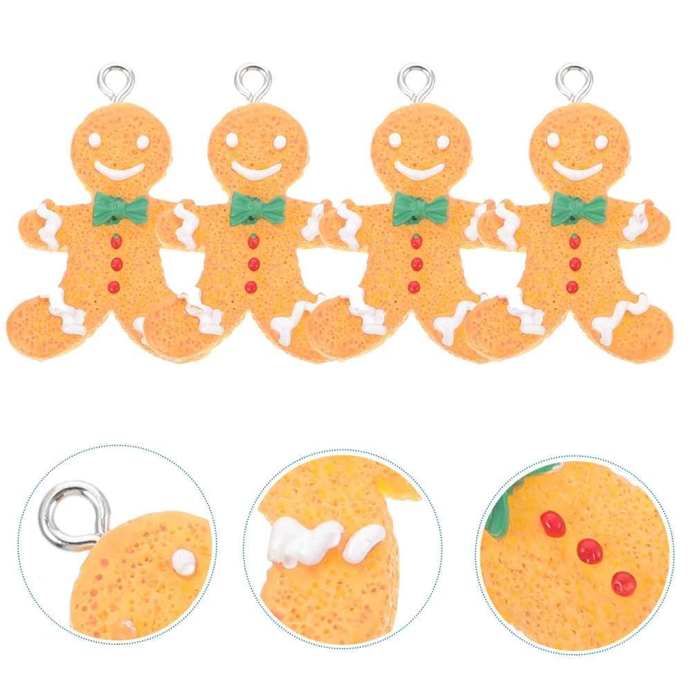 10pcs Lovely Gingerbread Man Pendant DIY Pendant Accessories Key Ring Pendant