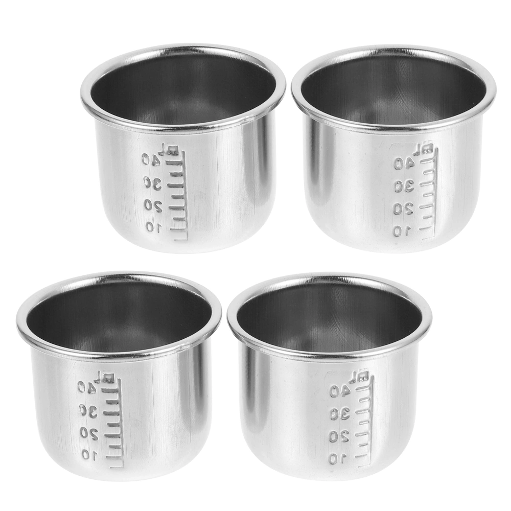 4Pcs Stainless Steel Measuring Cups Hospital Measuring Cups Scale Cups (Silver)