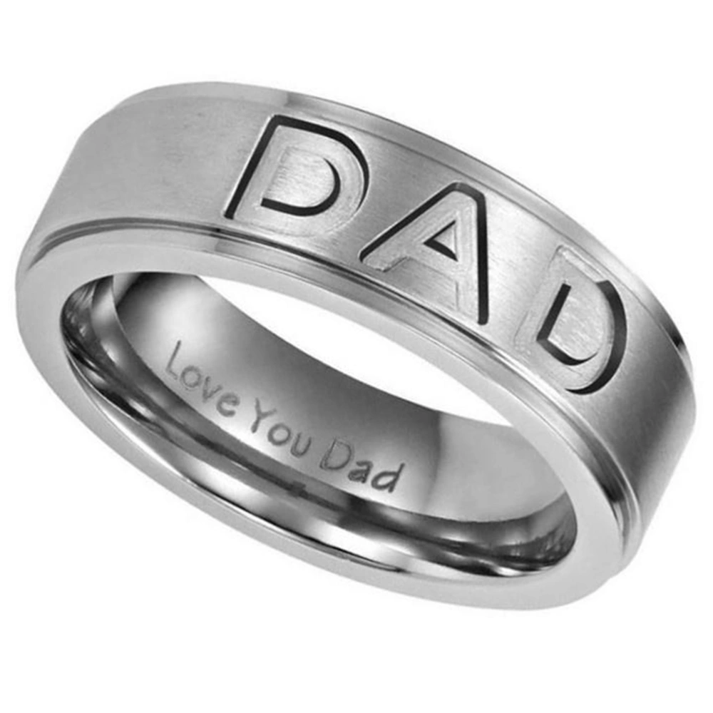 Mens Father Dad Titanium Ring Engraved Love You Dad for Family Gift Christmas Birthday Gift (9)