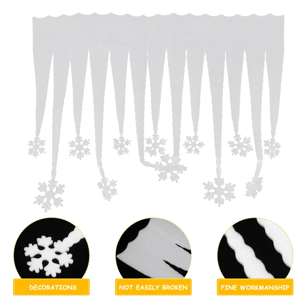 White Snowflake Ice Strip Christmas Xmas Decoration Ornament Festival Party Decoration