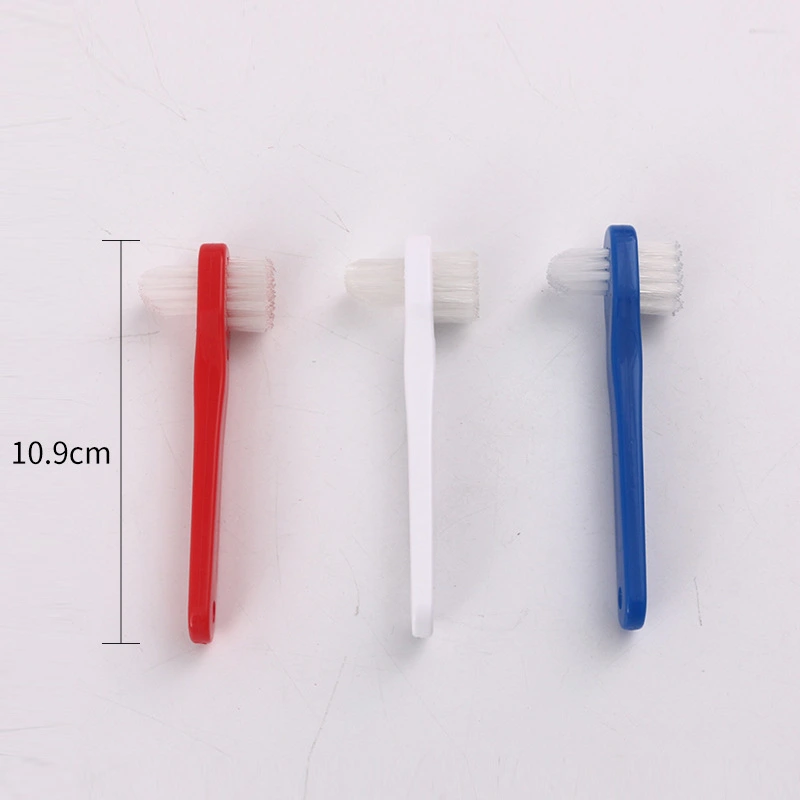 4 pcs Denture Cleaning Brush Portable Denture Toothbrushes Double Heads Cleaning Brush