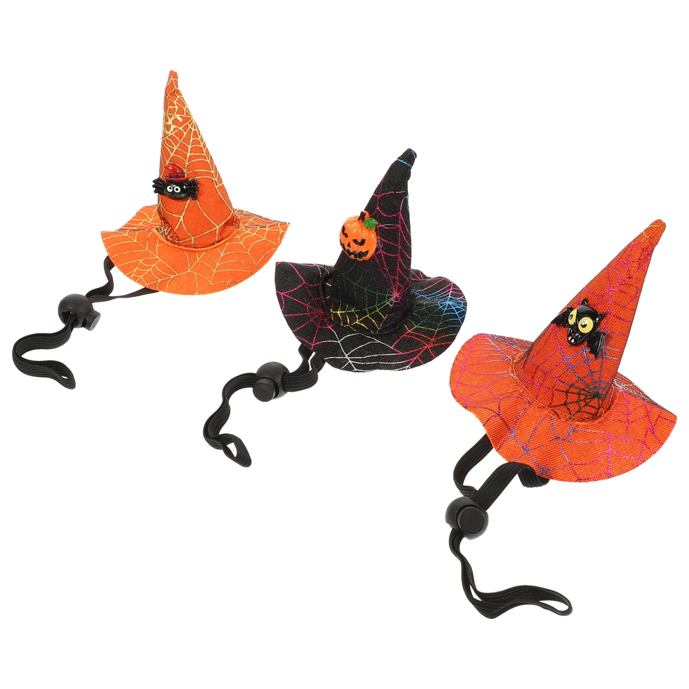 3pcs Pet Witch Hats Halloween Costume Cat Hats Halloween Witch Hats for Dogs Cats