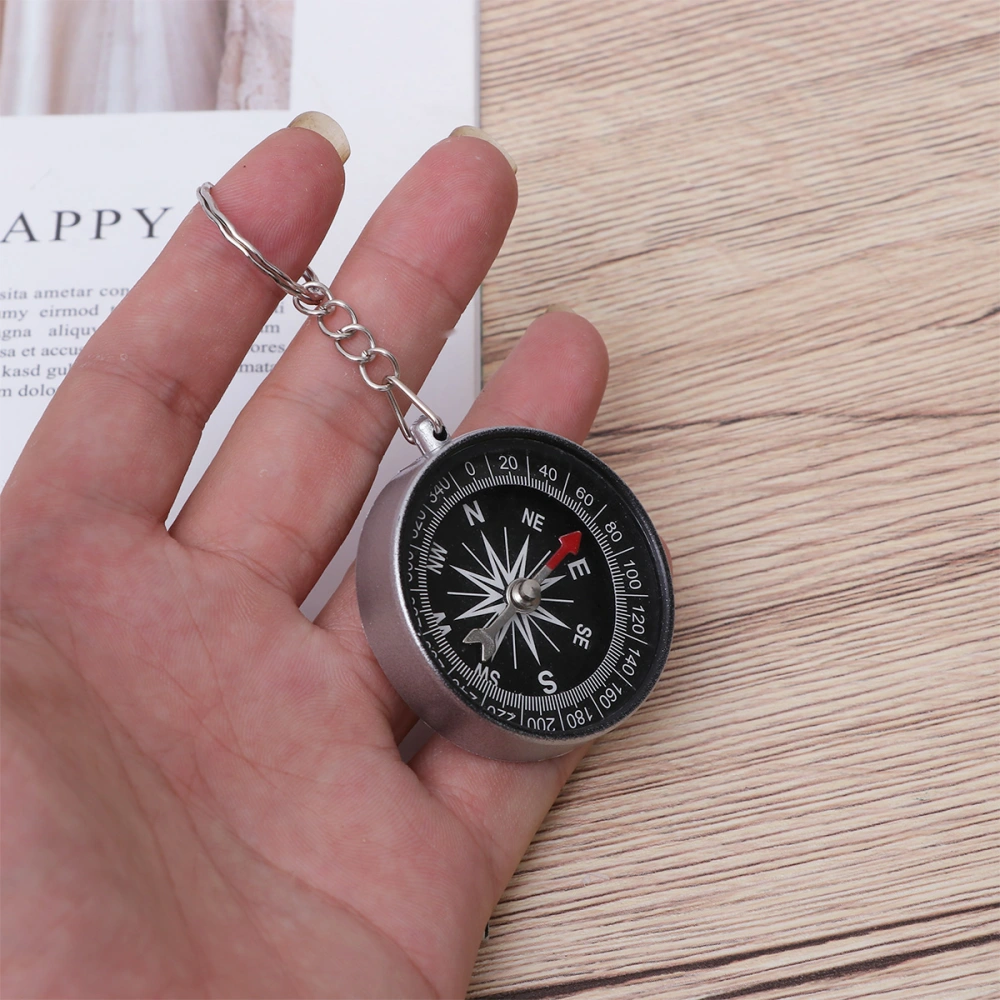 12 Pcs Pirate Compass with Keychain Compass Key Chain Key Ring Bag Pendant Handbag Jewelry Children Gifts (Silver)