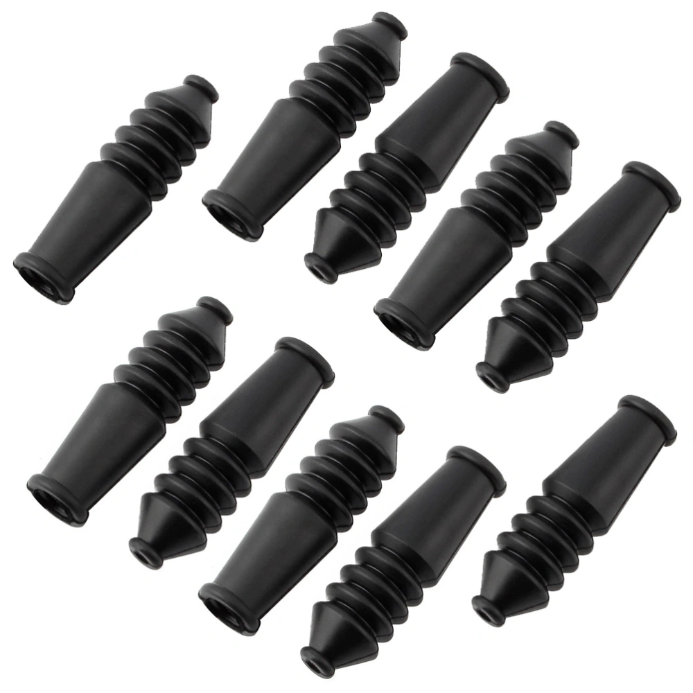 10PCS Mountain Folding V Brake Elbow Dust Brake Line Protection Cover Accessories Rubber Sleeve(Black)