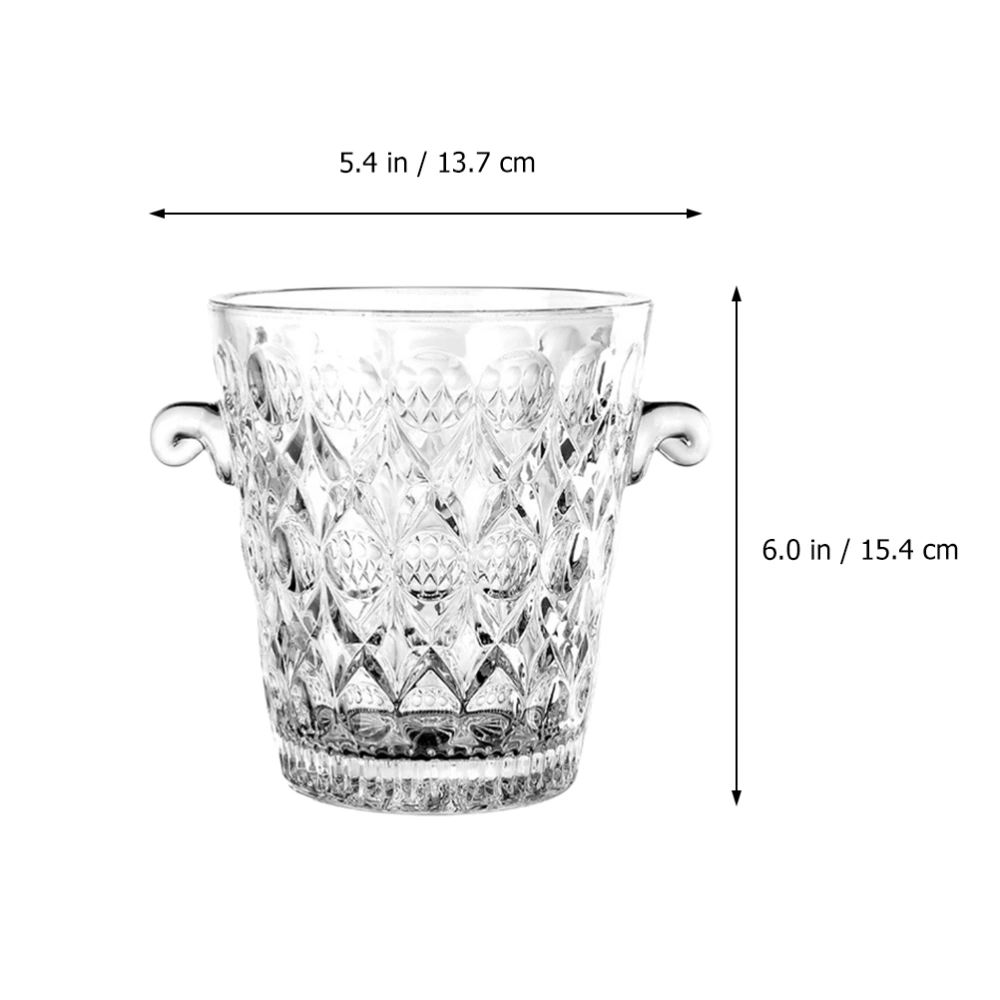 Glass Ice Bucket Party Beverage Tub Clear Ice Bucket Wine Cooler Party Supply