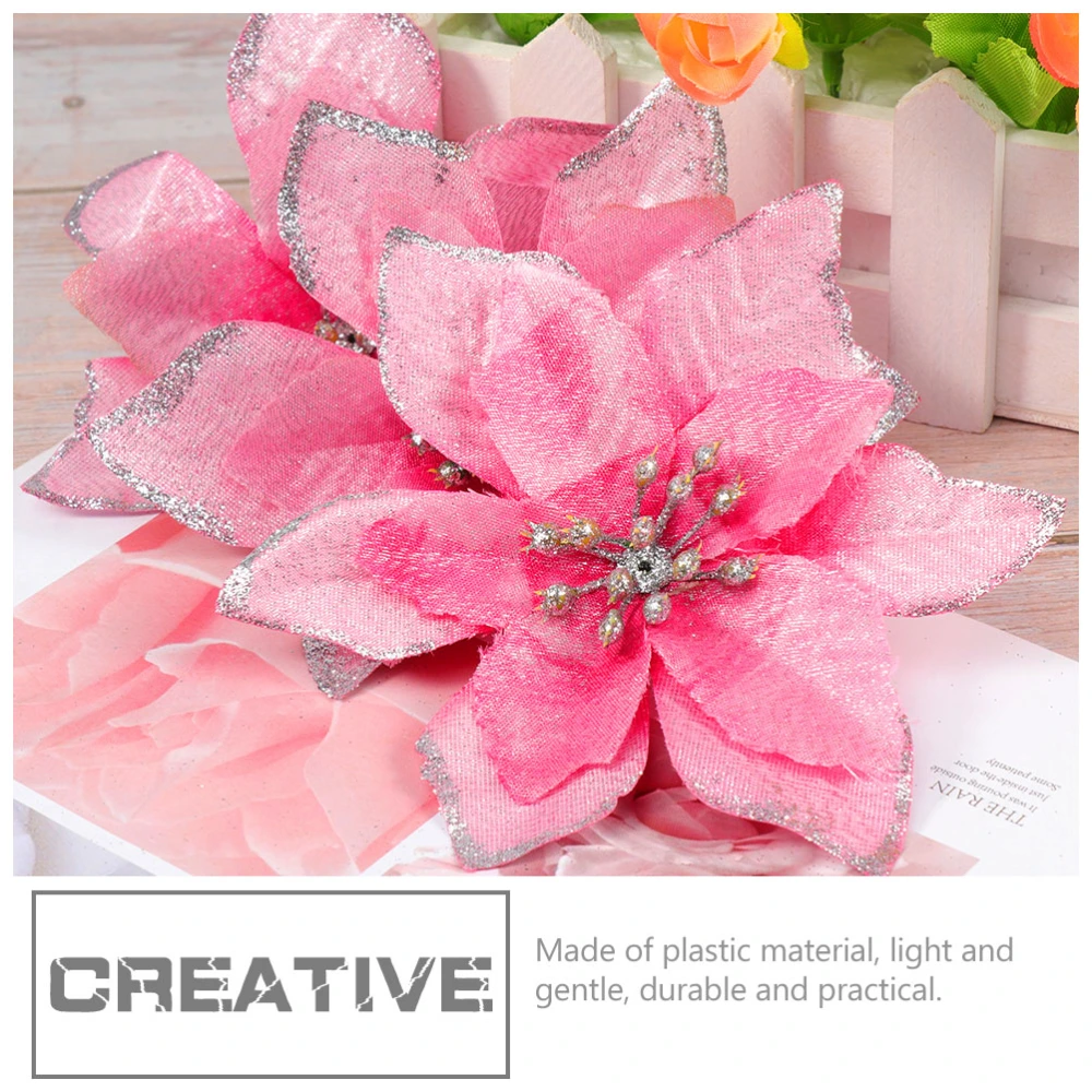 15Pcs Simulated Flower Christmas Tree Decorative Flower DIY Scene Flower Prop