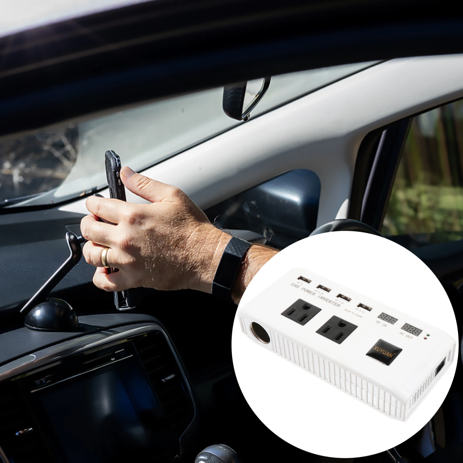 Car Power Inverter 12V DC to 220V AC Sine Wave Converter Dual USB Inverter