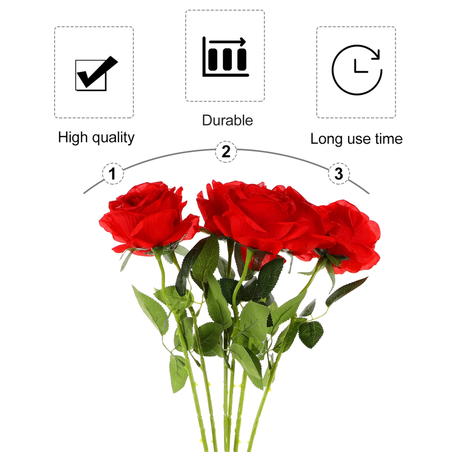 6pcs Artificial Flower Decor Simulation Rose Decor Simulated Flower Adornment