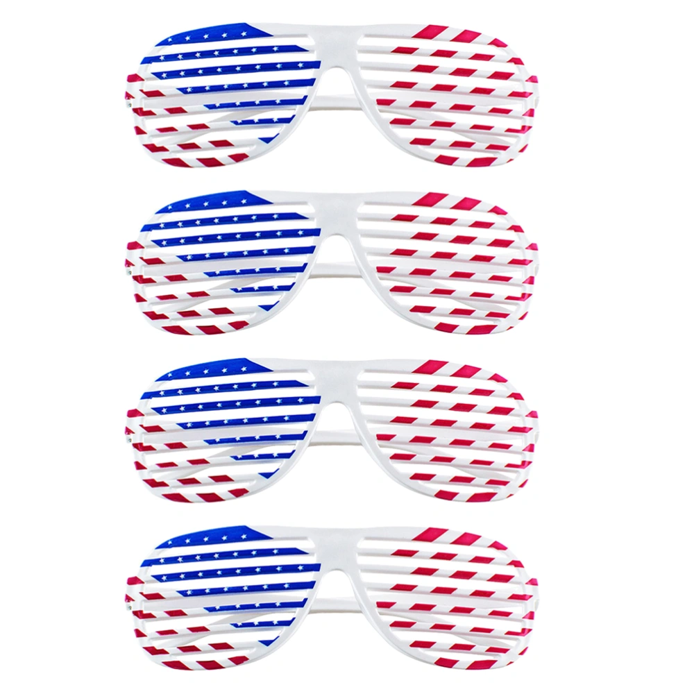 4Pcs American Flag Sunglasses Funny US Flag Glasses Cheering Squad Props Party Eyewear