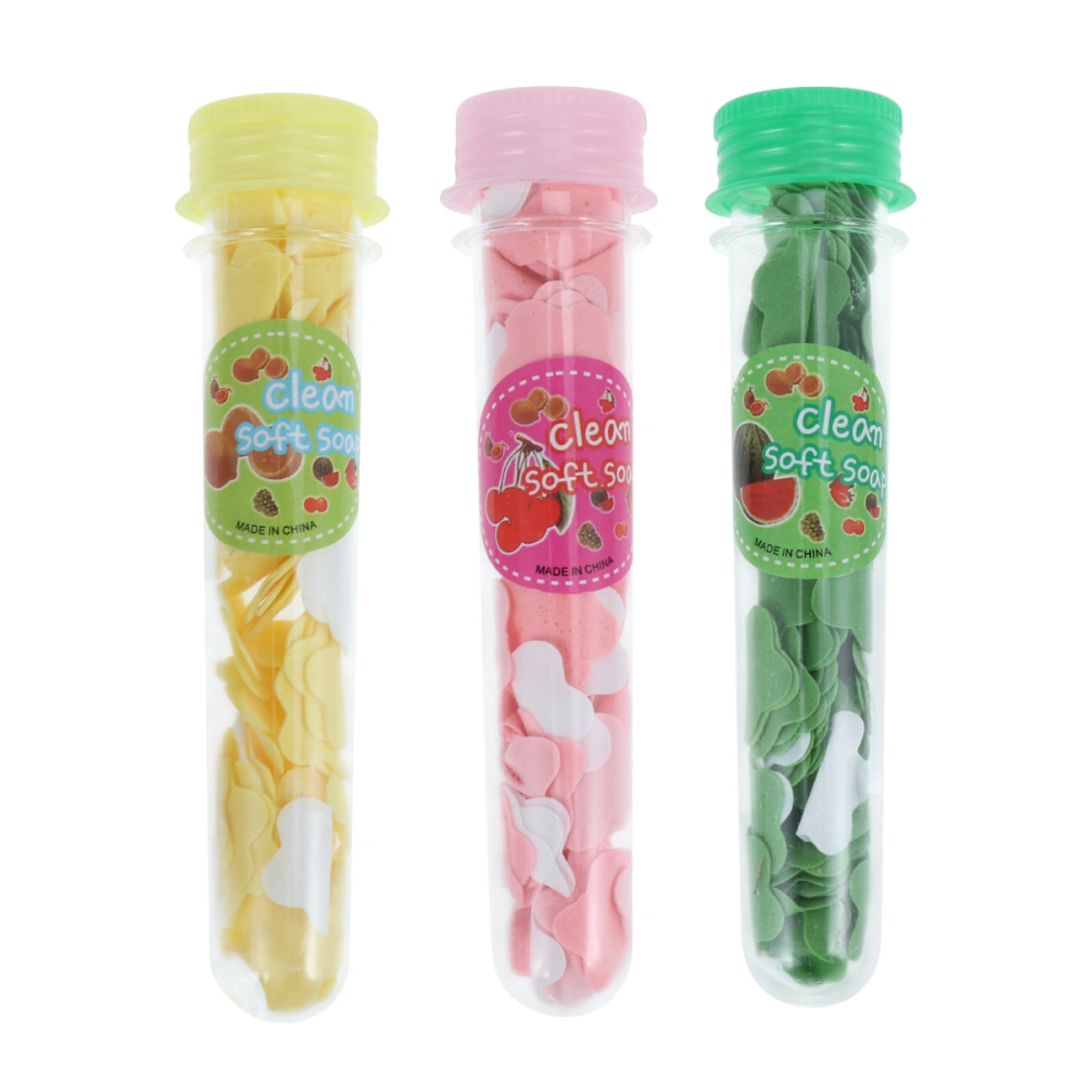 3Pcs Portable Soap Flakes Disposable Hand Washing Soap Paper Practical Shower Supplies for Outdoor Travel Random Color