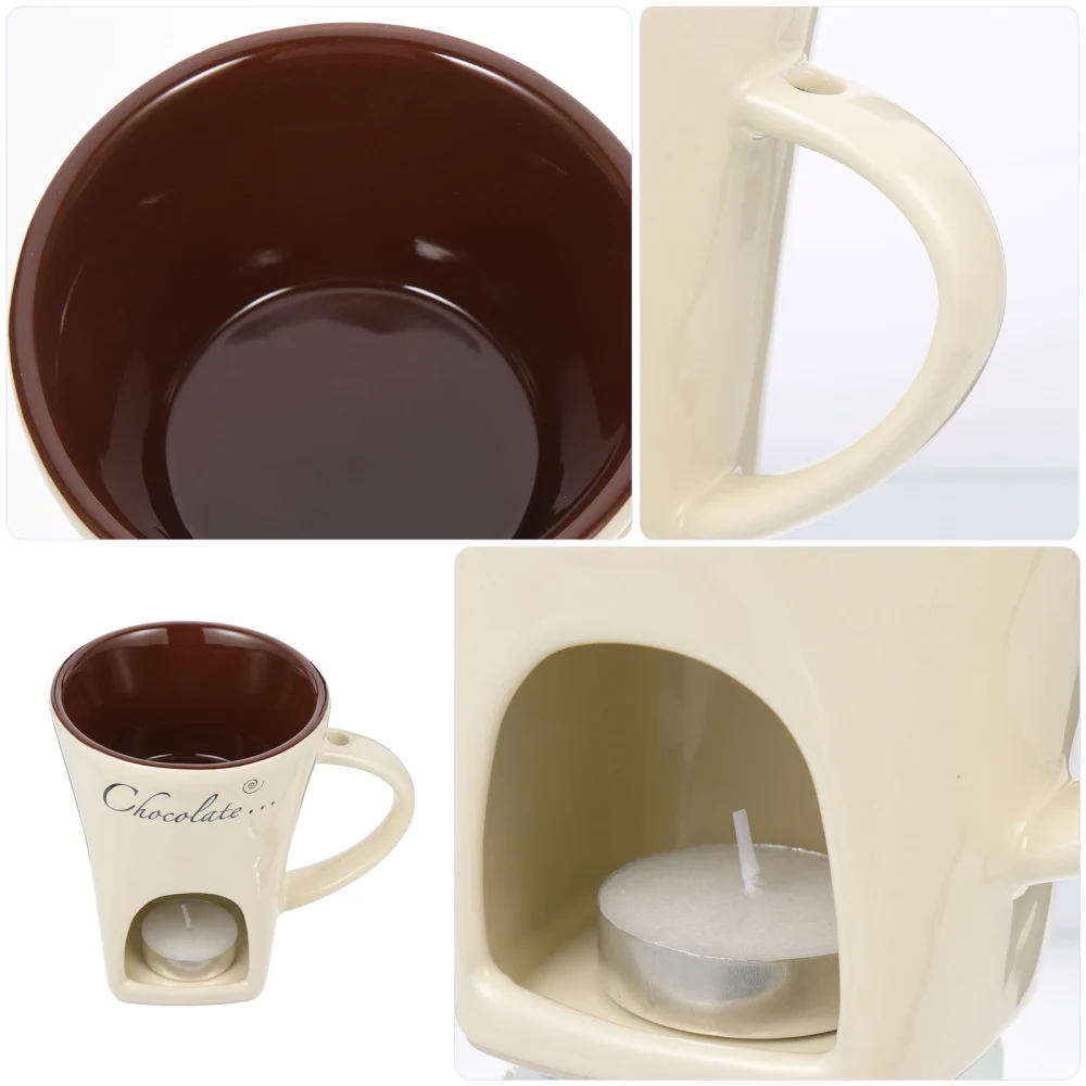 1 Set of Ceramic Fondue Mug Chocolate Melting Cup Fondue Pot Ceramic Cheese Warmer