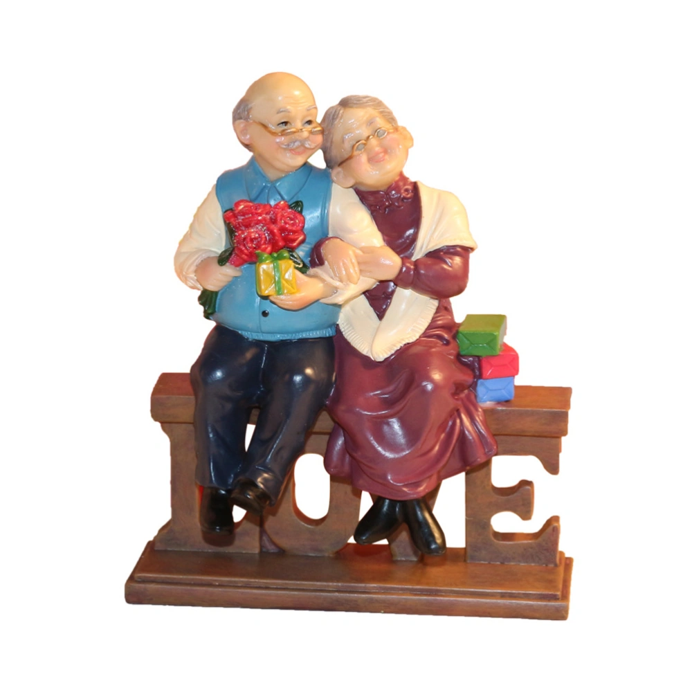 1Pc Elderly Couple Figurines Chic Resin Craft Decoration Beautiful Cake Decor