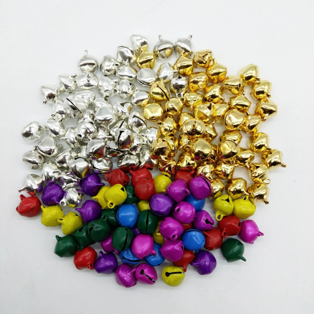 100pcs 12mm Jingle Small Bells Christmas Xmas Wedding Decoration Beads Jewelry Findings Charms (Silver)