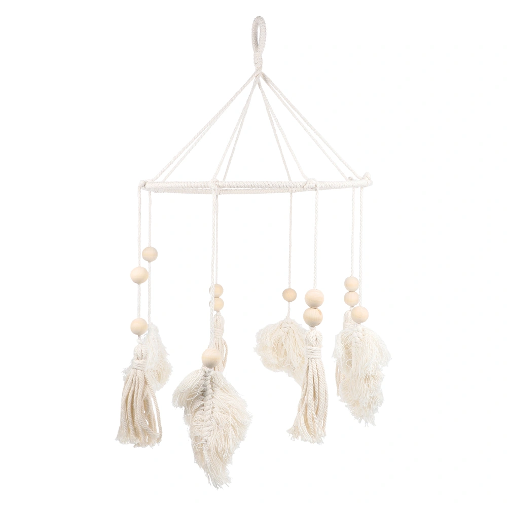 Wind Chime Cotton Fringe Leaf Shape Decoration Hanging Art Wind Bell Decor