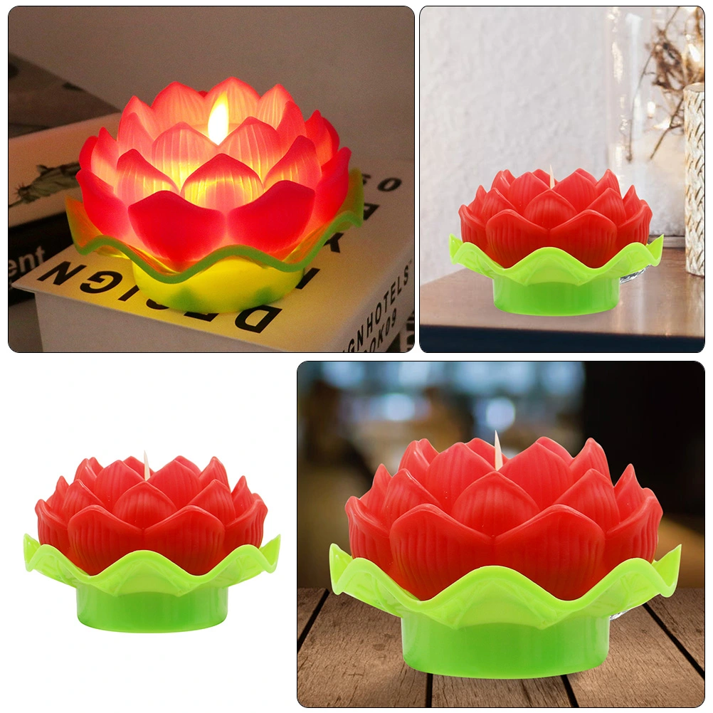 Lotus Light Buddhism Lotus Light Flower Night Lamp Tabletop Lotus Candle Light